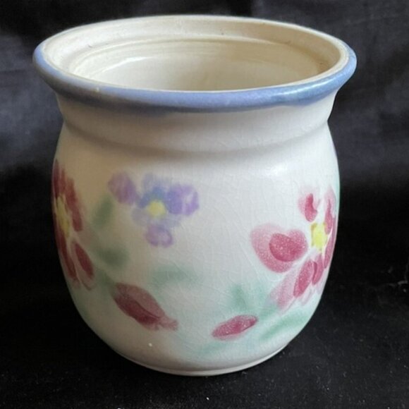 Clouds Folsom Pottery Cup or Vase Floral Handmade 1993 Signed 3" Tall Vintage S - Picture 2 of 4